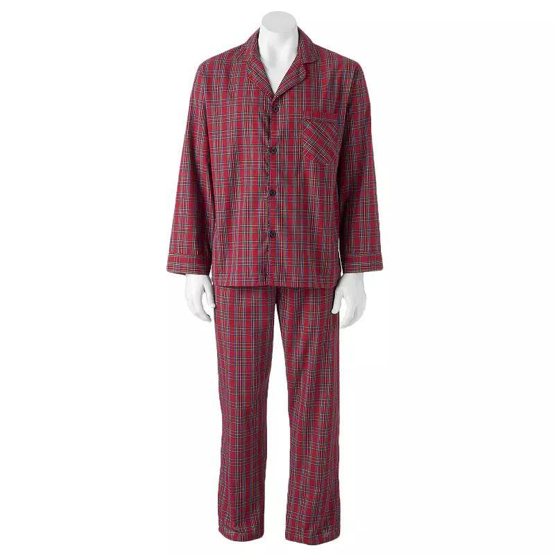 Big & Tall Hanes® Classics Pajama Set, Men's, Size: 4XL, Blue Plaid Product Image