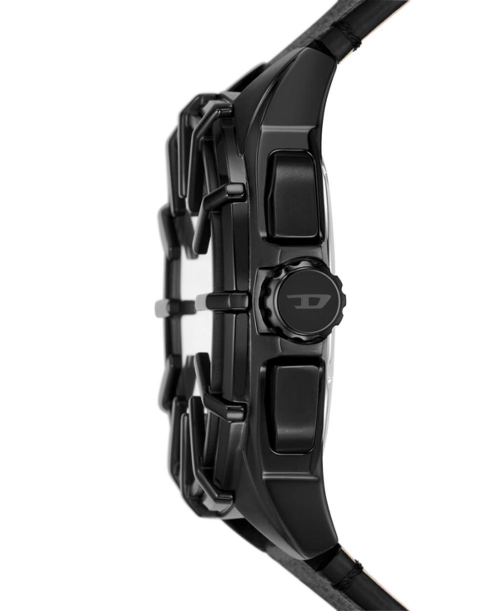 DIESEL Men's Framed Chronograph Black Leather Watch 44mm Product Image