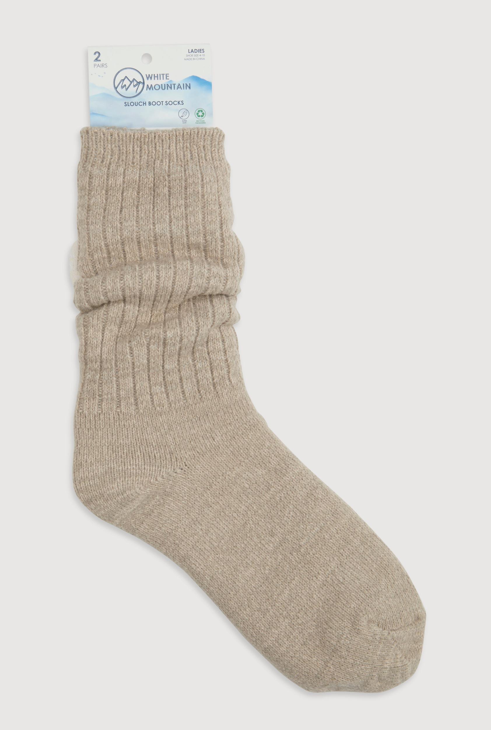 Ribbed Cuff Slouch Boot Socks 2 Pack Size 4-10 Female Product Image