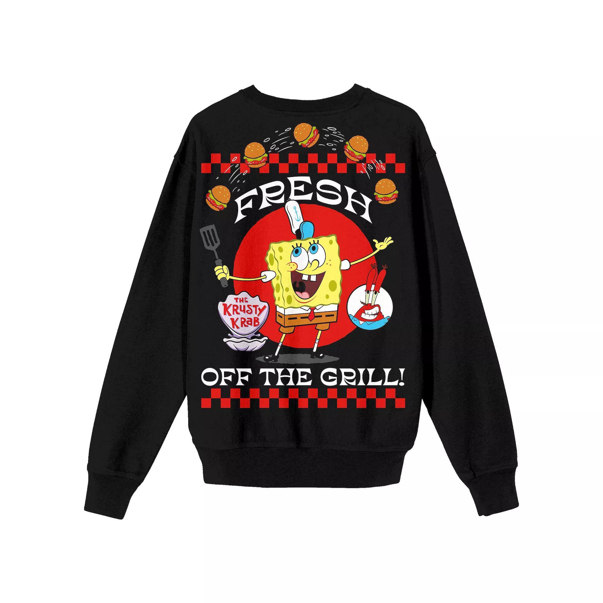Men's Nickelodeon SpongeBob SquarePants Fresh Off The Grill Long Sleeve Tee, Size: Small, Black Product Image