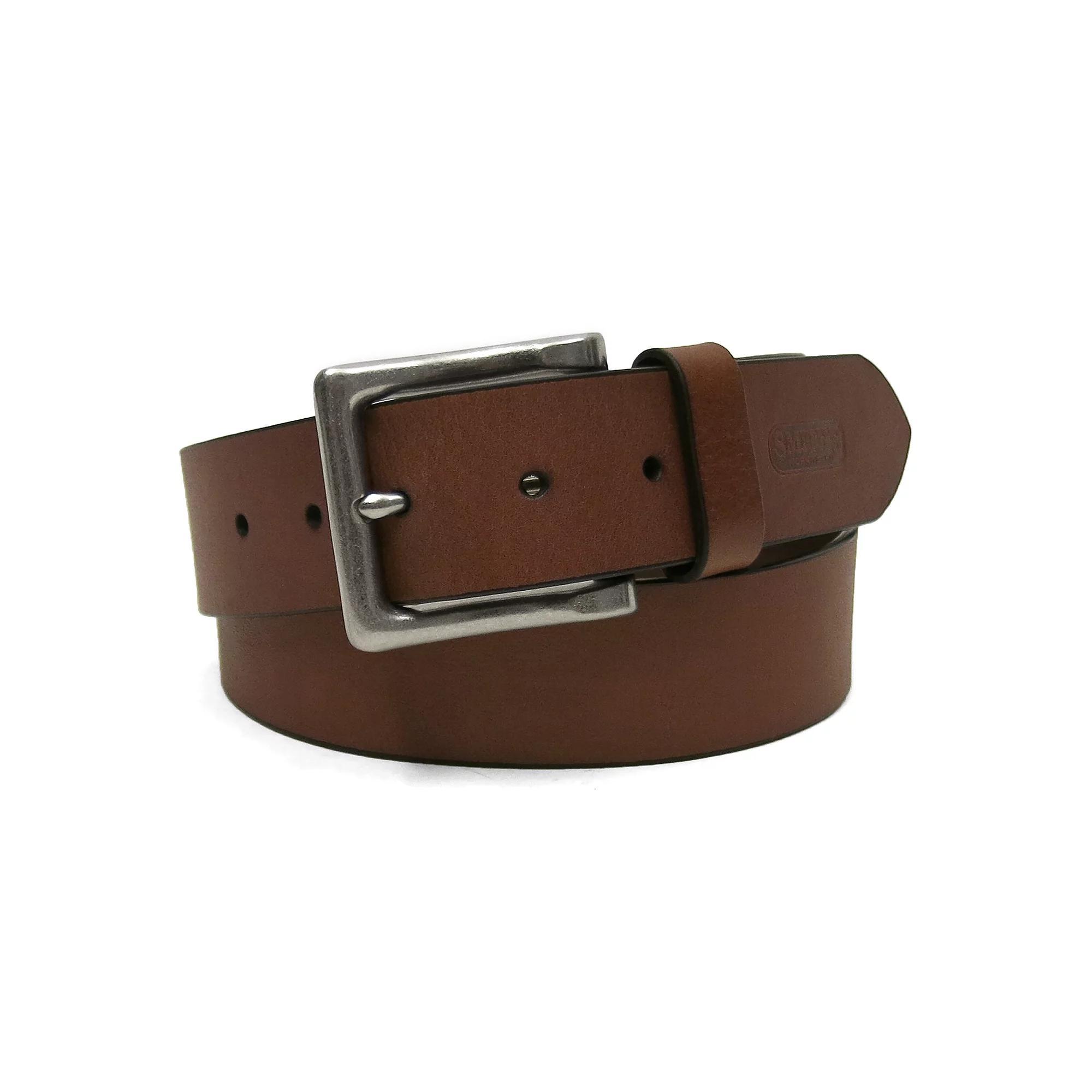 Men's Smith's Workwear 38mm Full Grain Leather Cut Edge Belt, Size: 40, Black Product Image