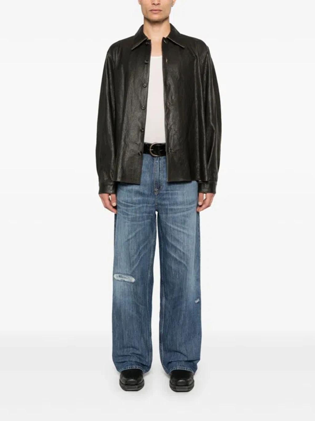 OUR LEGACY Welding Shirt In Worn Brown Lambskin Product Image