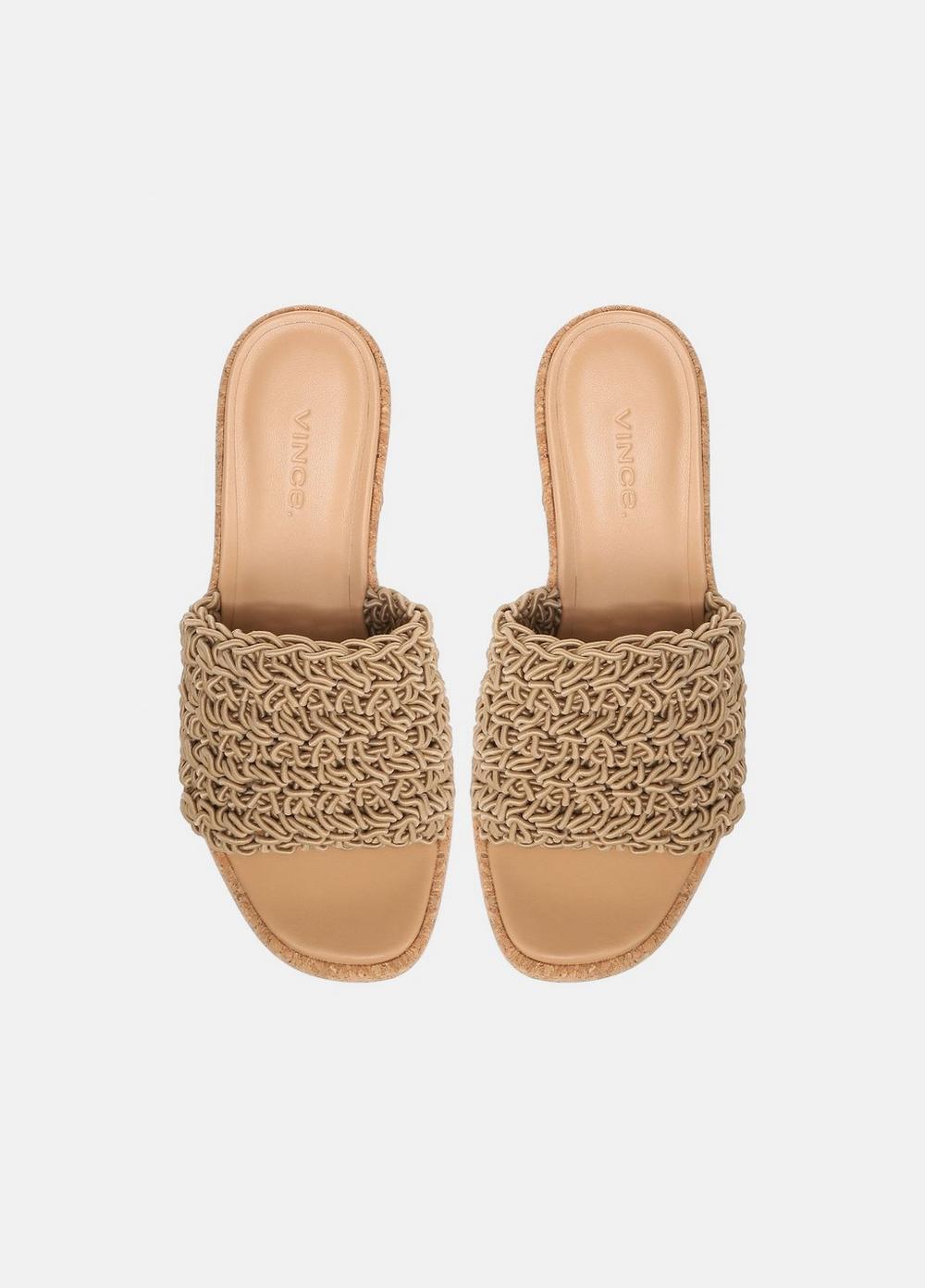 Womens Nicki Crochet Platform Sandal, Sand, Size 9.5 Vince Product Image