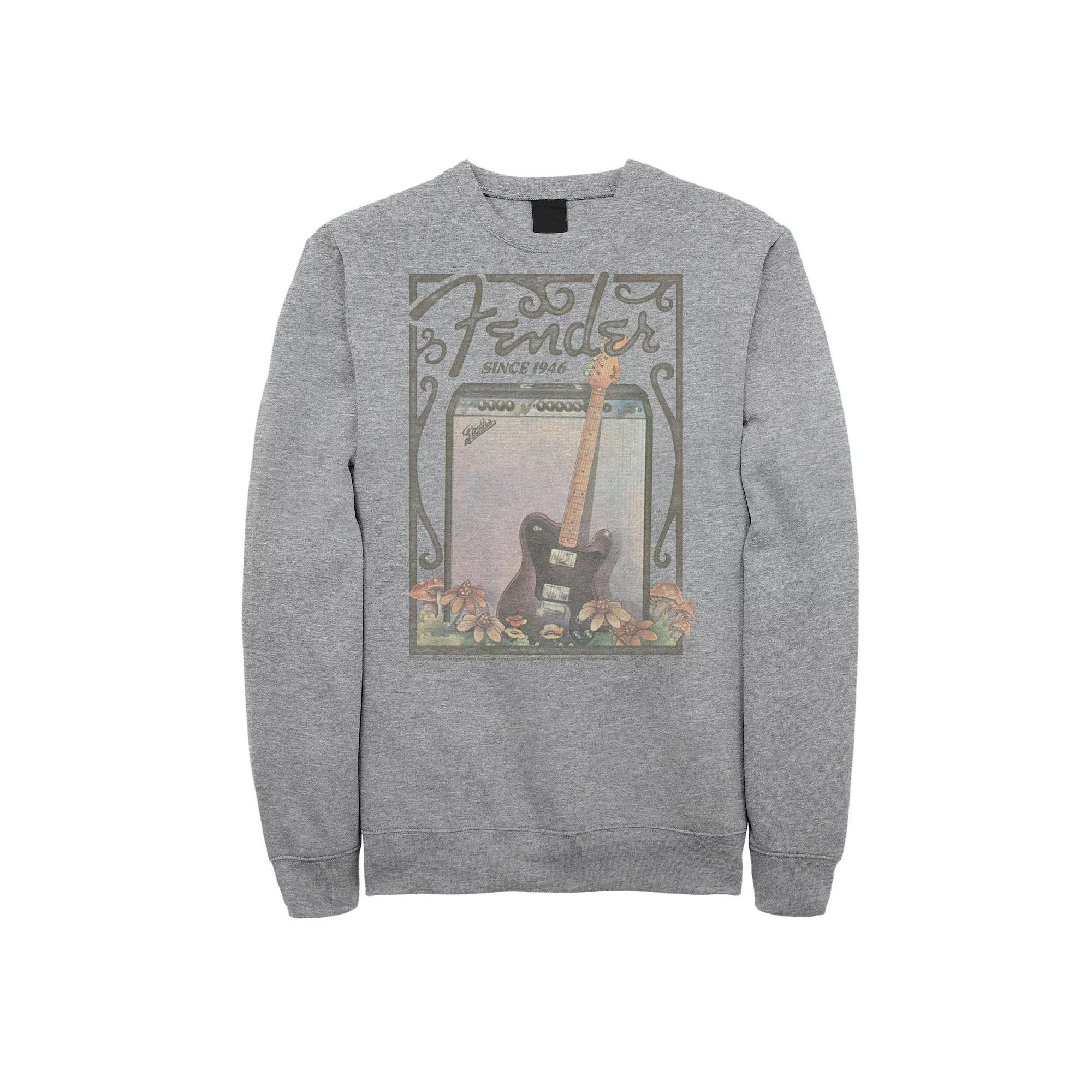 Big & Tall Fender Since 1946 Floral Fleece Sweatshirt, Men's, Size: 3XL, Athletic Grey Product Image
