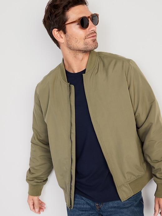 Water-Resistant Zip Bomber Jacket Product Image