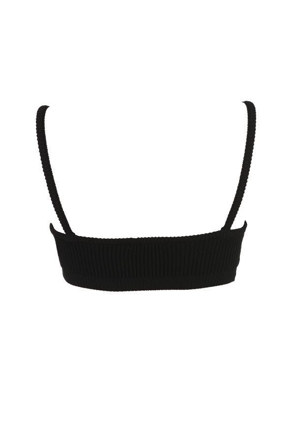 Mischa Black Ribbed Knit Bralette Product Image