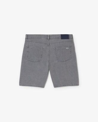 Washed Effect Dyed Denim Bermuda Shorts Product Image