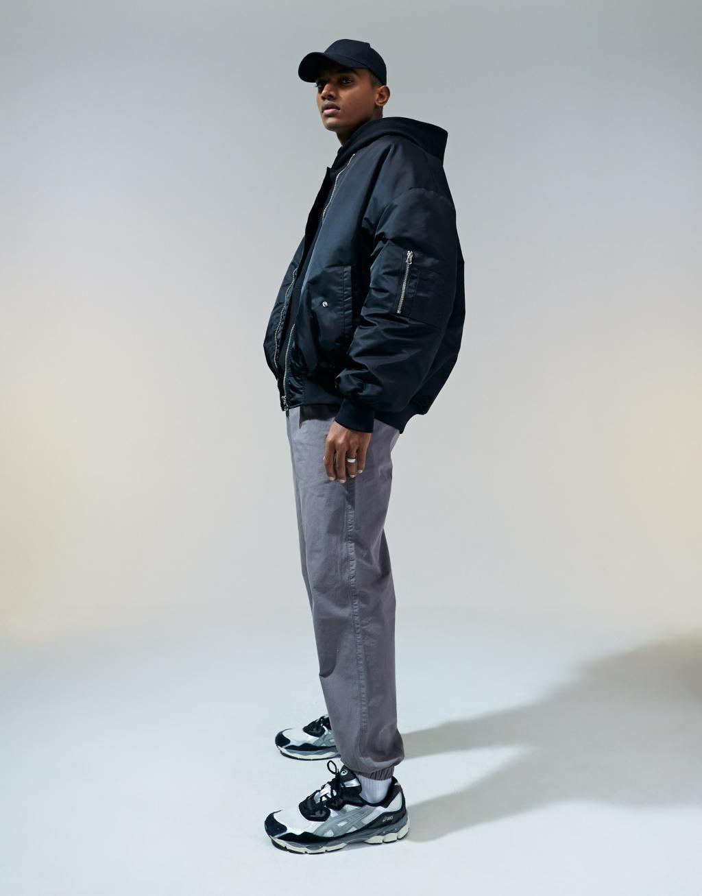ASOS DESIGN pull on pants in washed gray Product Image