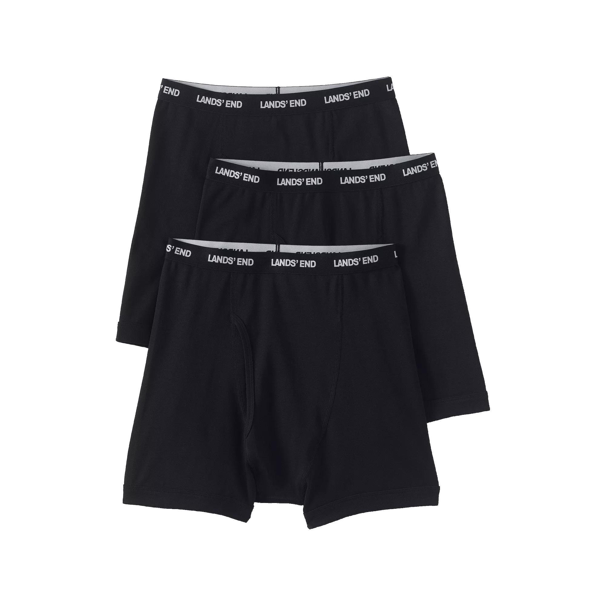 Big & Tall Lands End 3-Pack Knit Boxer Briefs, Mens Product Image