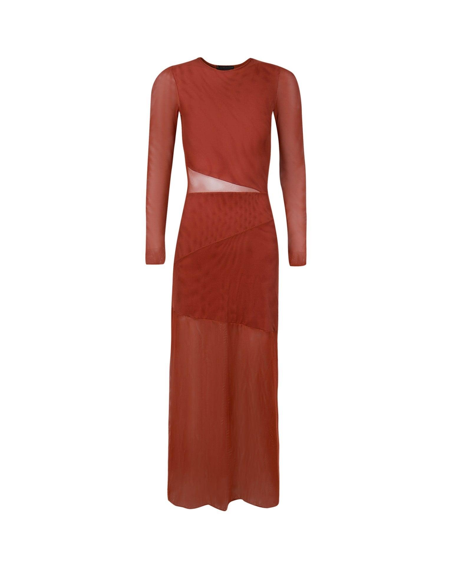 Nora Long Dress (exchange only) - Brick Product Image
