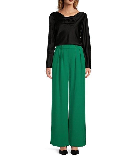Antonio Melani Avalynn Silk Charmeuse Scoop Neck Long Sleeve Blouse Product Image