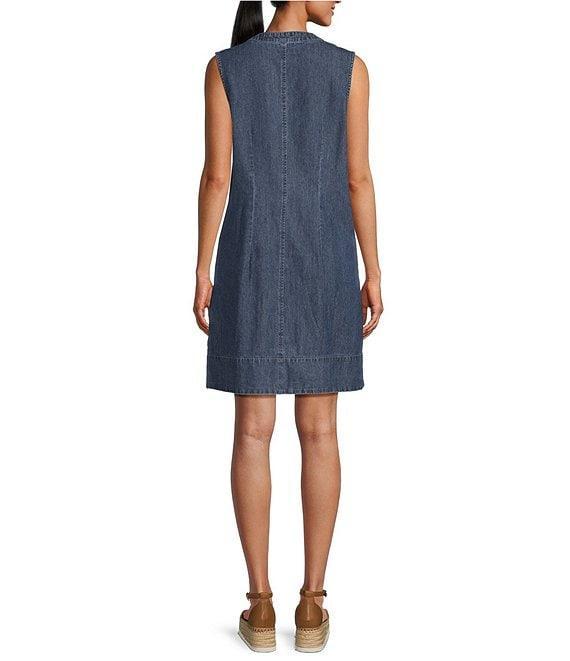 Westbound Sleeveless Partial Button Front A-Line Dress Product Image