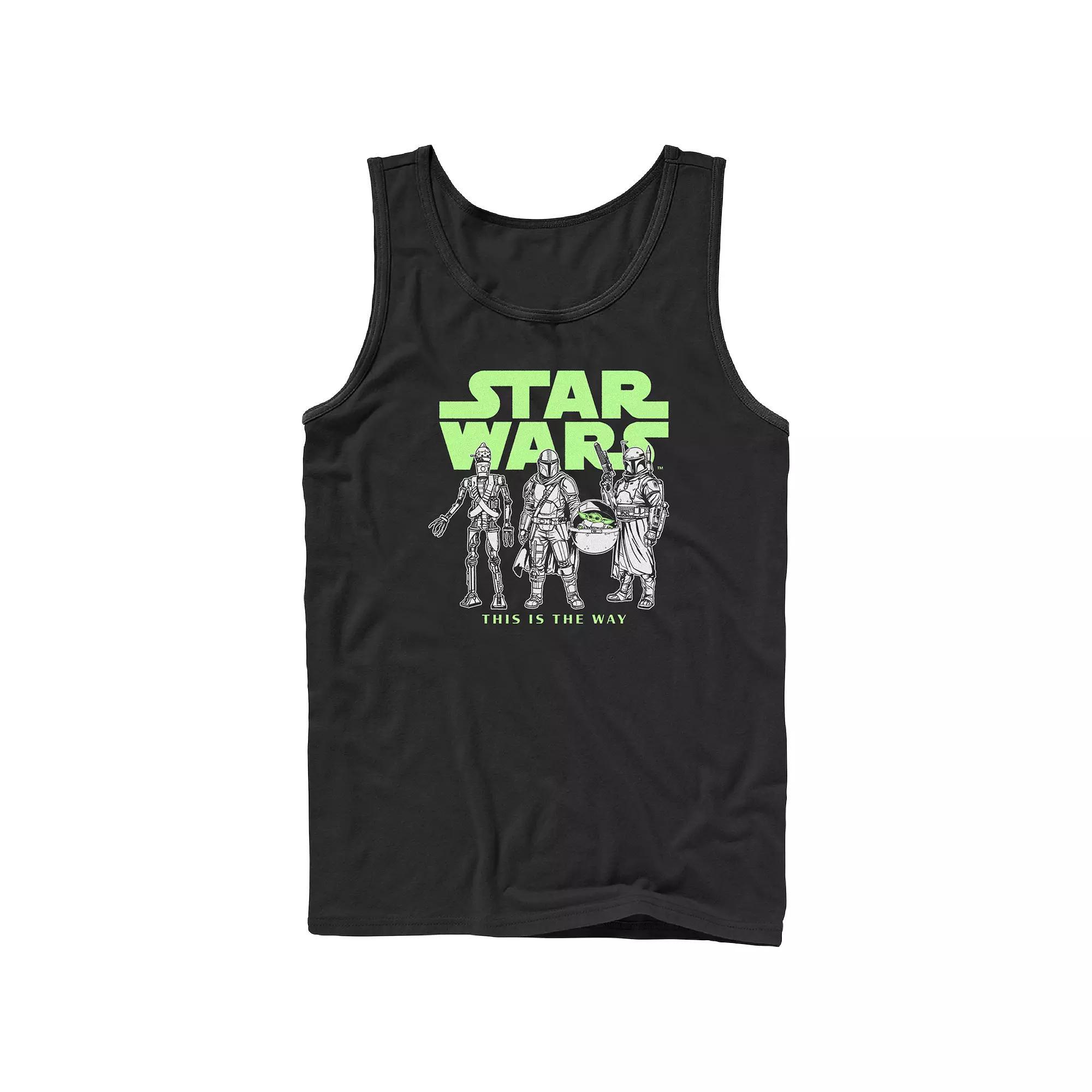 Mens Star Wars The Mandalorian Logo Lineup Graphic Tank Top Product Image