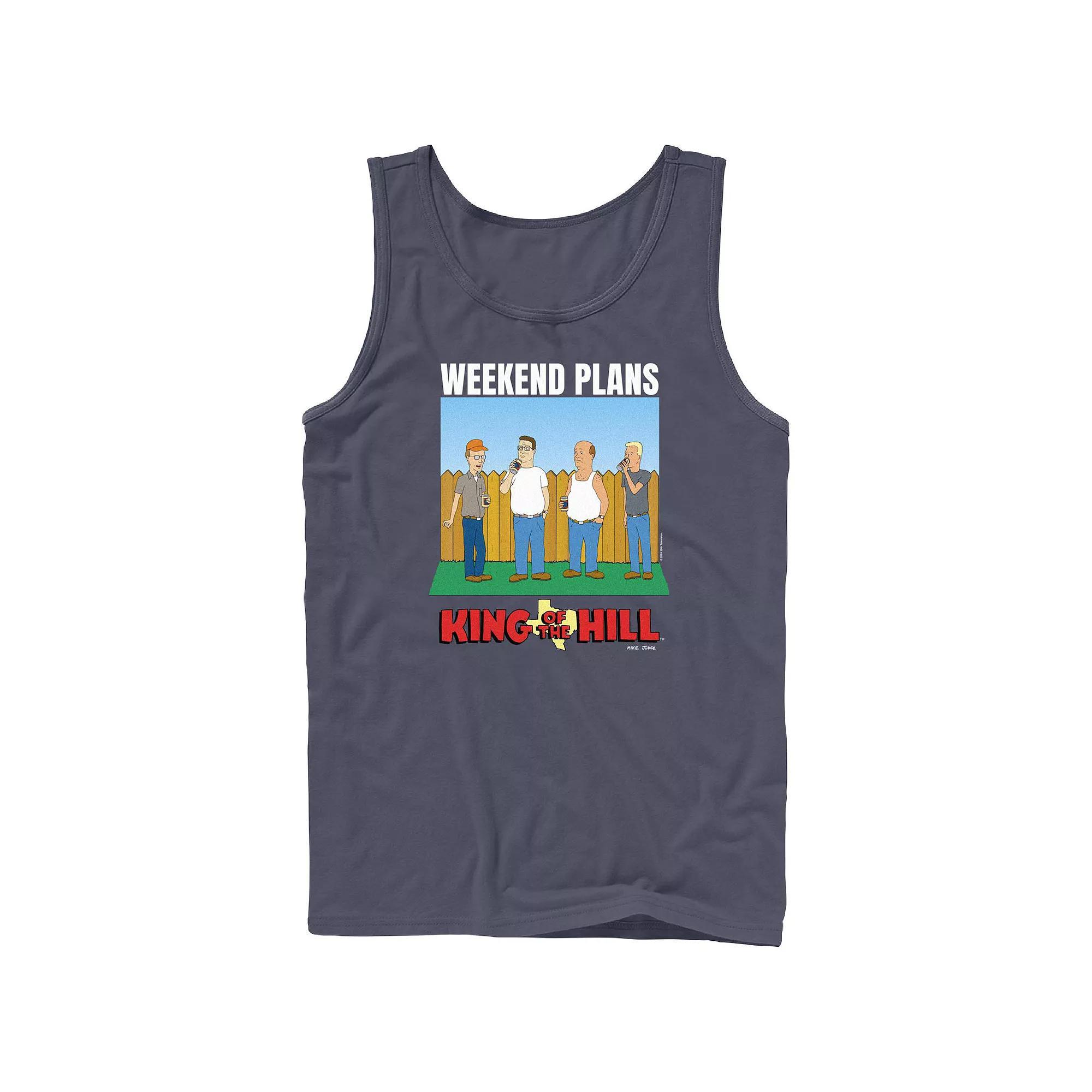 Mens King Of The Hill Weekend Plans Graphic Tank Blue Product Image