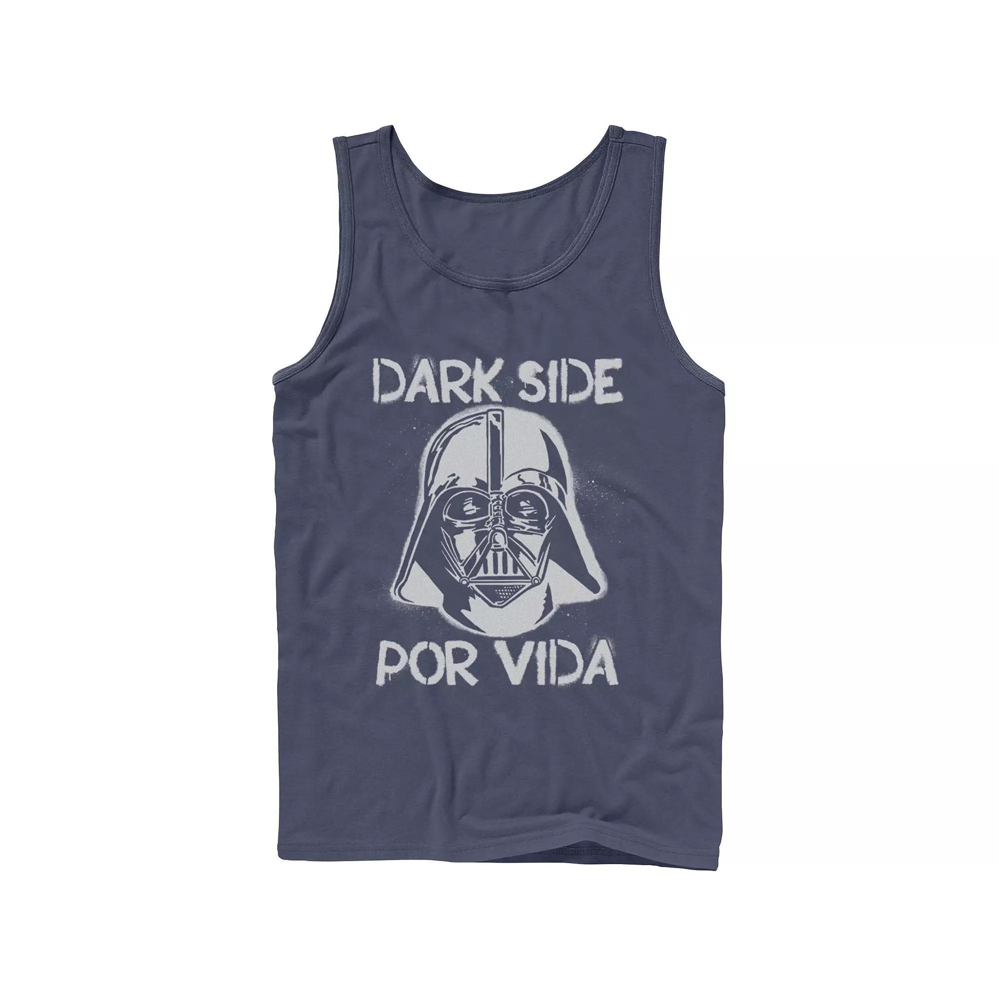 Men's Star Wars Darth Vader Dark Side Por Vida Stamp Tank Top, Size: Large, Black Product Image