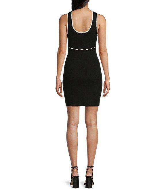 I.N. San Francisco Square Neck Sleeveless Contrast Bow Detail Sweater Dress Product Image
