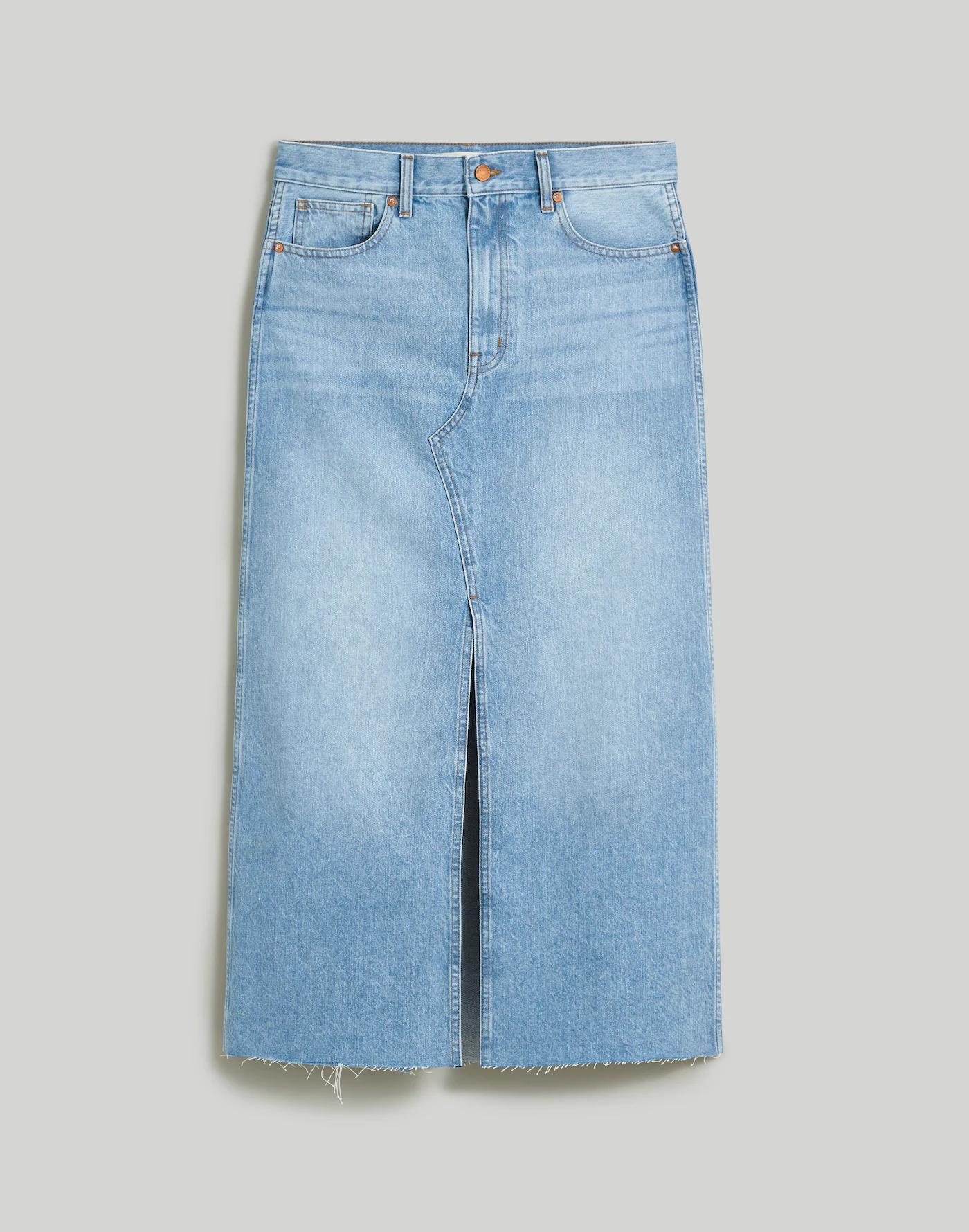 Denim Maxi Skirt in Merrimon Wash Product Image
