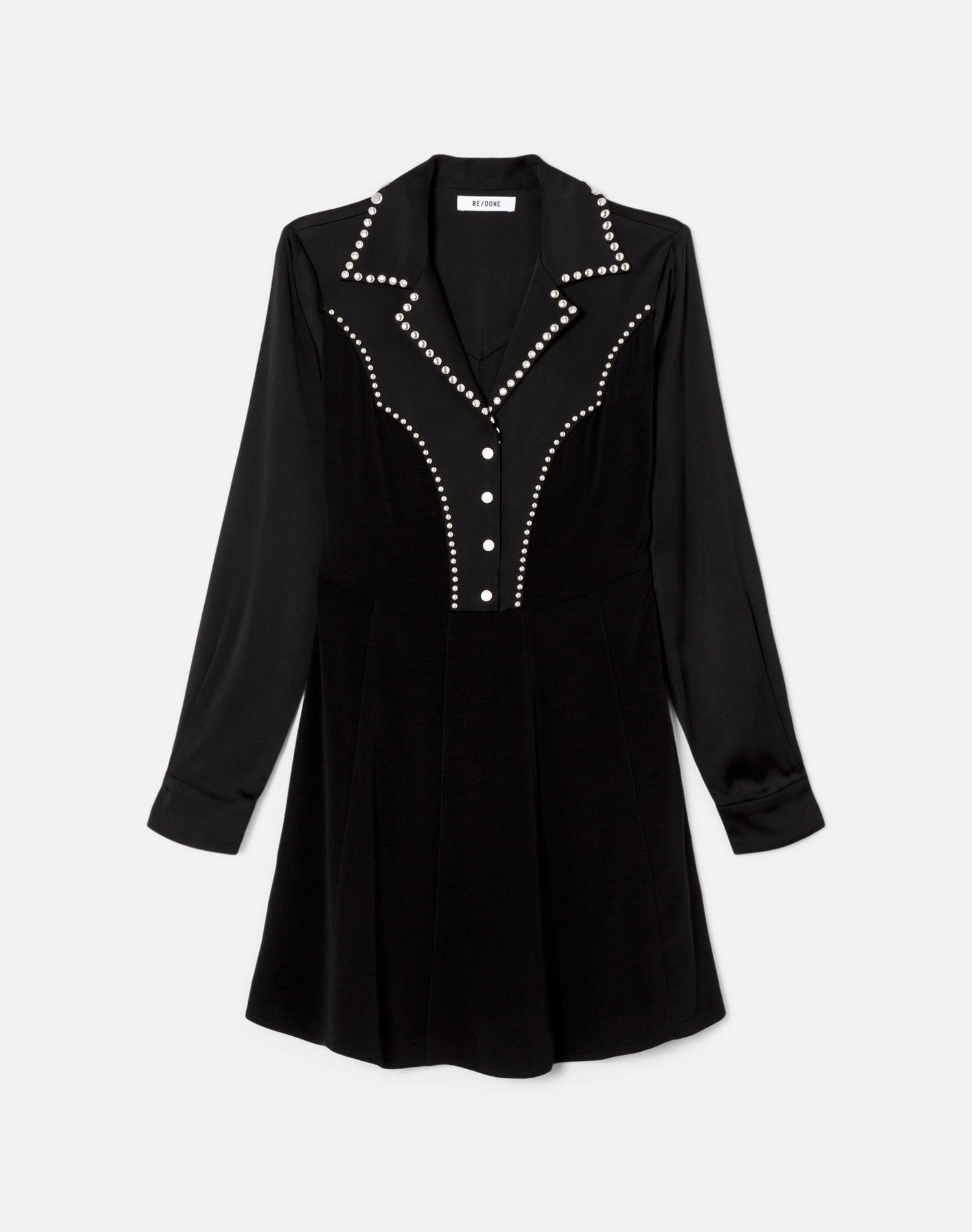 Short Western Yoke Dress - Black Female Product Image