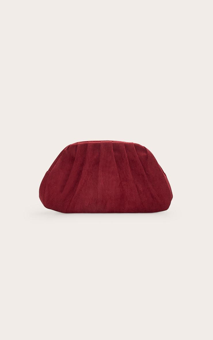 Bright Red Oversized Ruched Clutch Product Image