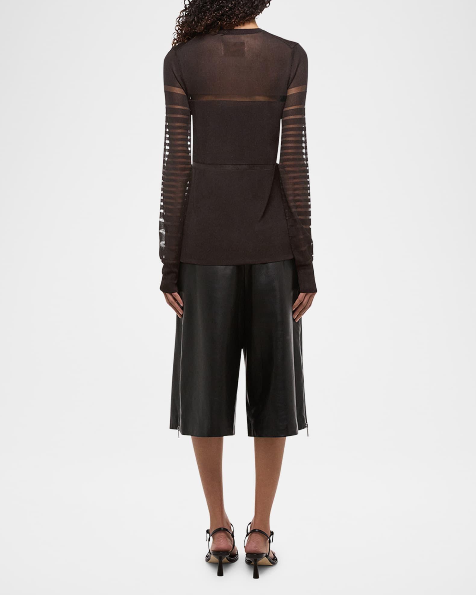 Spaced Sheer Long-Sleeve Top  Product Image