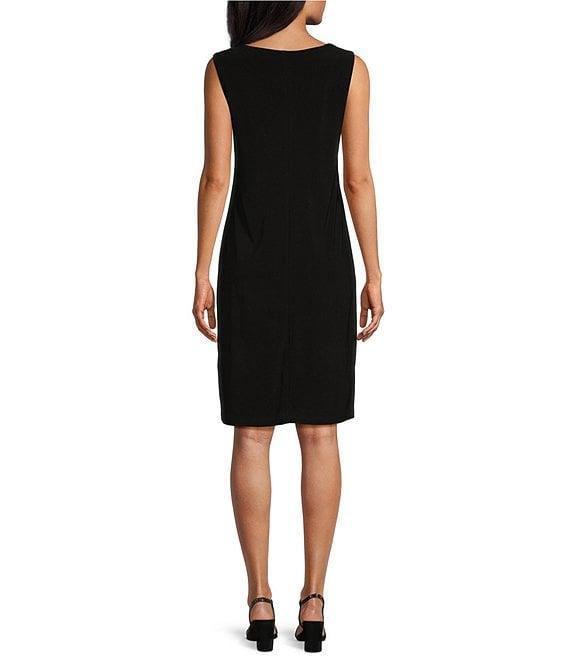 R & M Richards Embroidered Mesh Contrast Round Neck 3/4 Sleeve 2-Piece Duster Jacket Dress Product Image