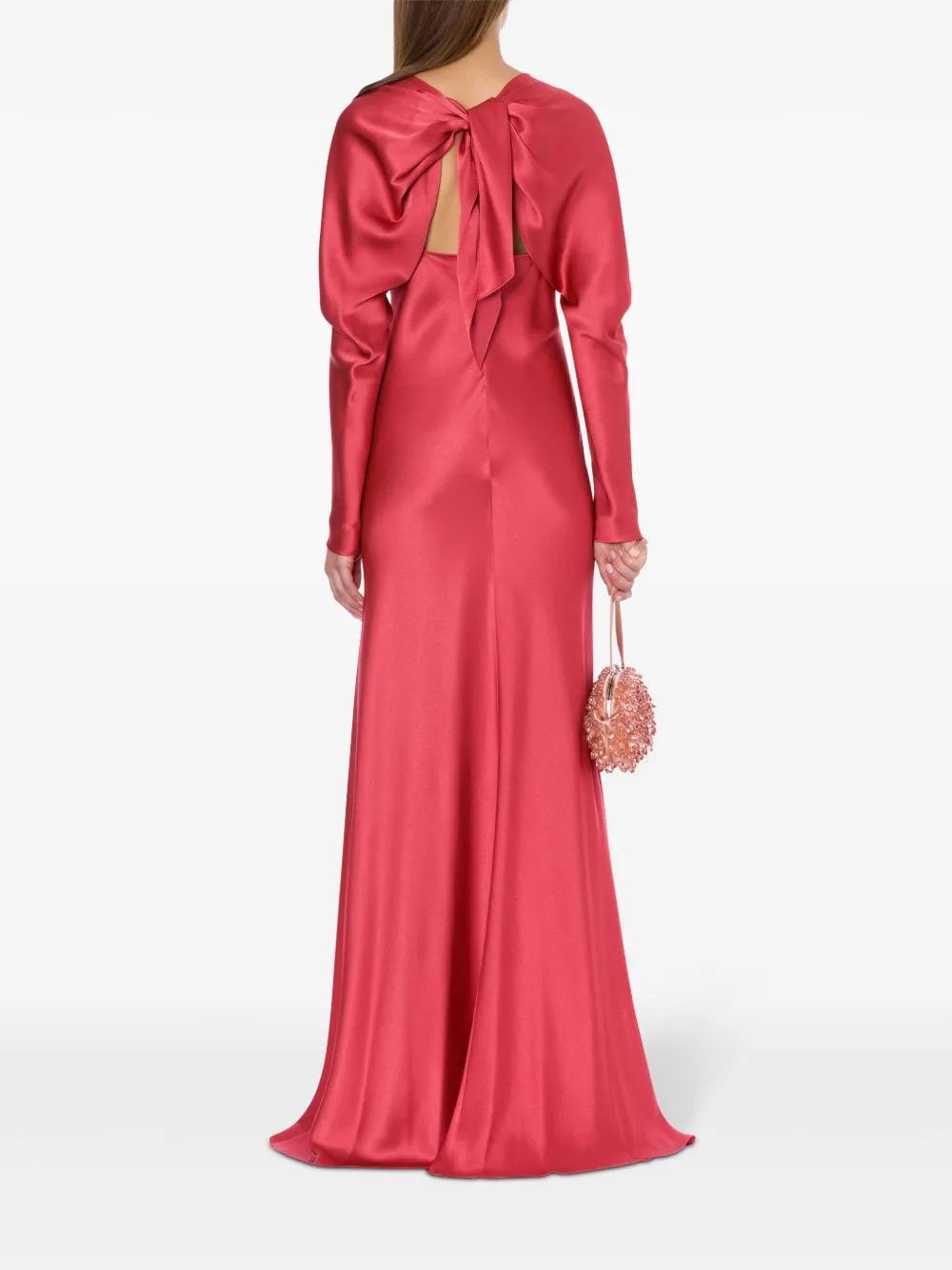 ALBERTA FERRETTI Satin Maxi Dress In Red Product Image