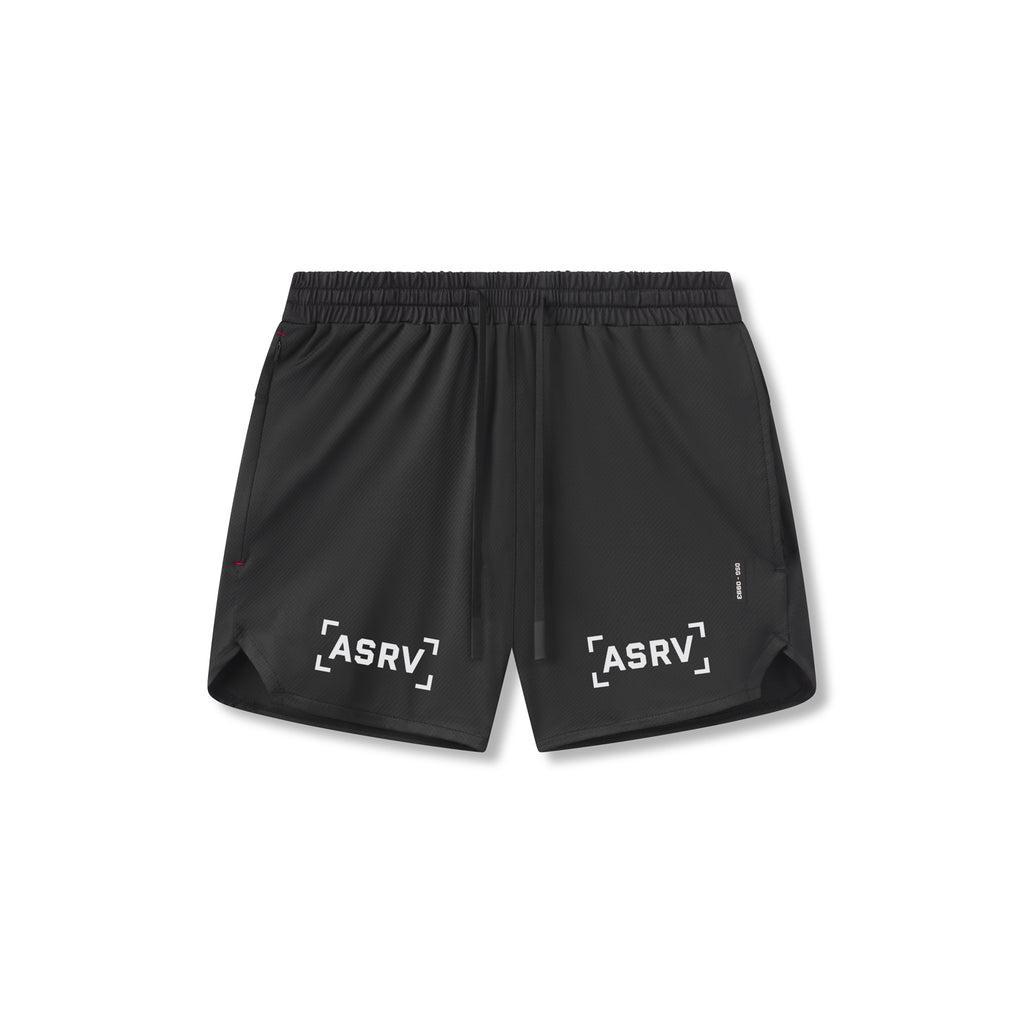 0993. AeroSilver® 5" Linerless Short - Black "Brackets" Product Image
