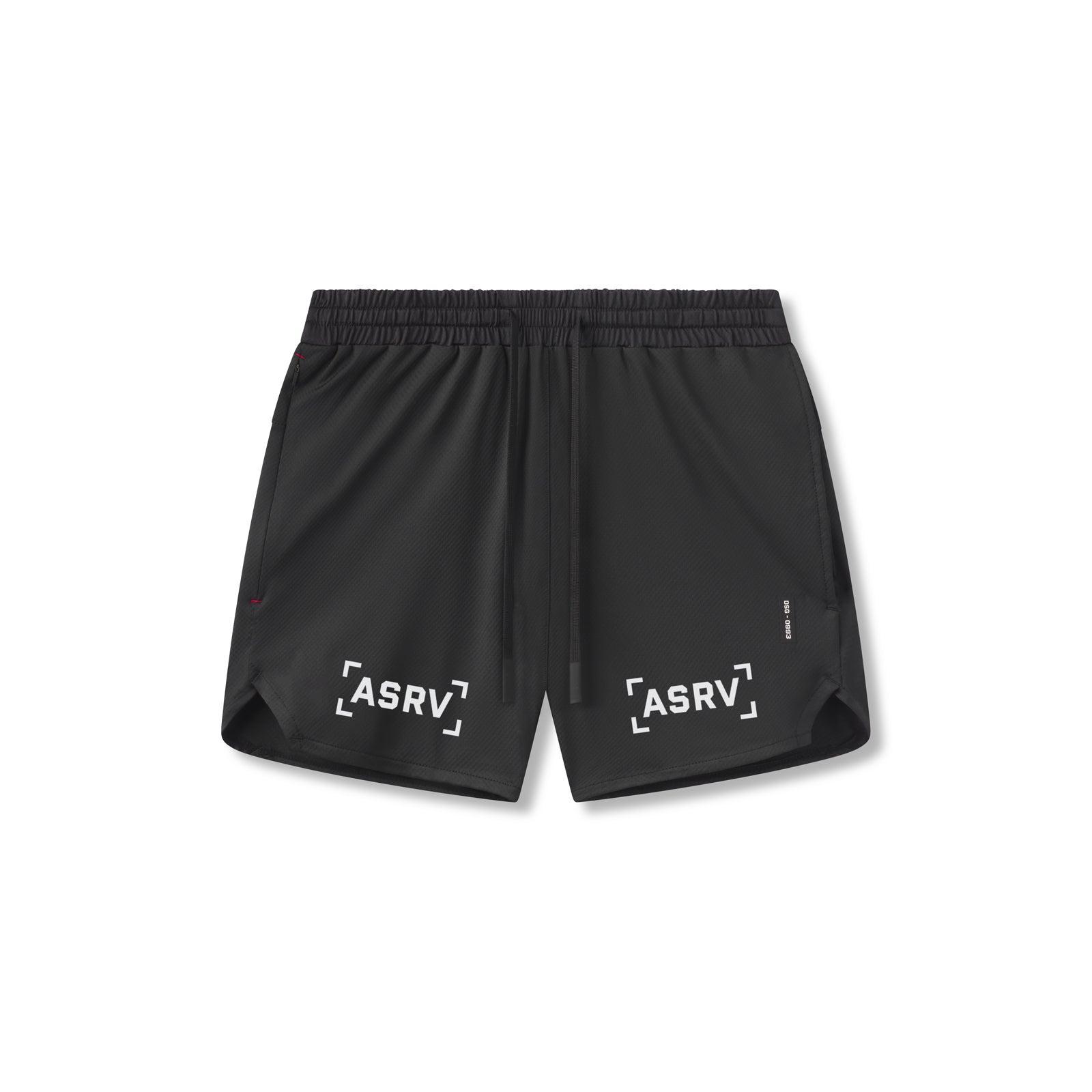 0993. AeroSilver® 5" Linerless Short - Black "Brackets" Product Image