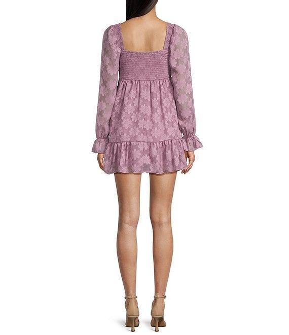 Allison & Kelly Long Sleeve Jacquard Smock Dress Product Image