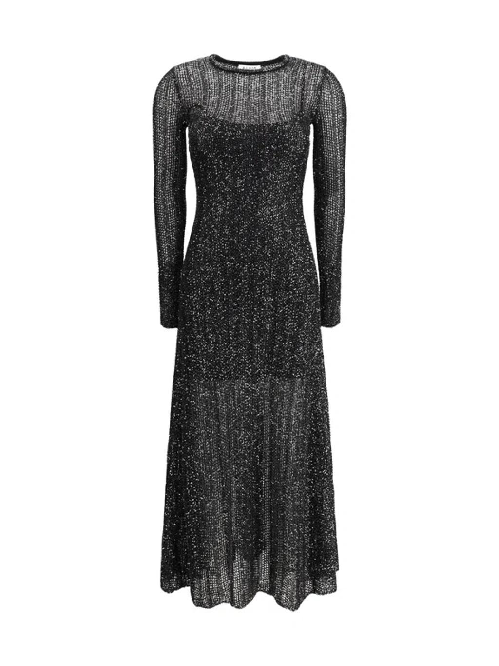 ALAÏA Sequin-embellished Long Knit Dress In Multicolor Product Image