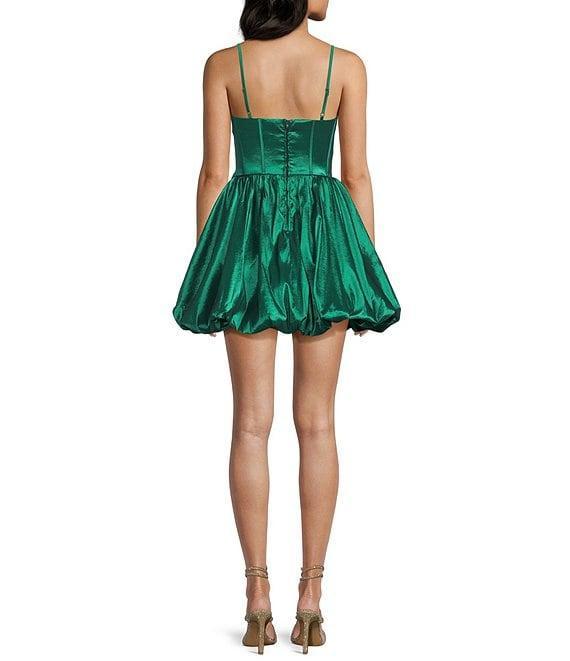 B. Darlin Spaghetti Strap Sweetheart Bustier Corset Bodice Bubble Shirt Dress Product Image