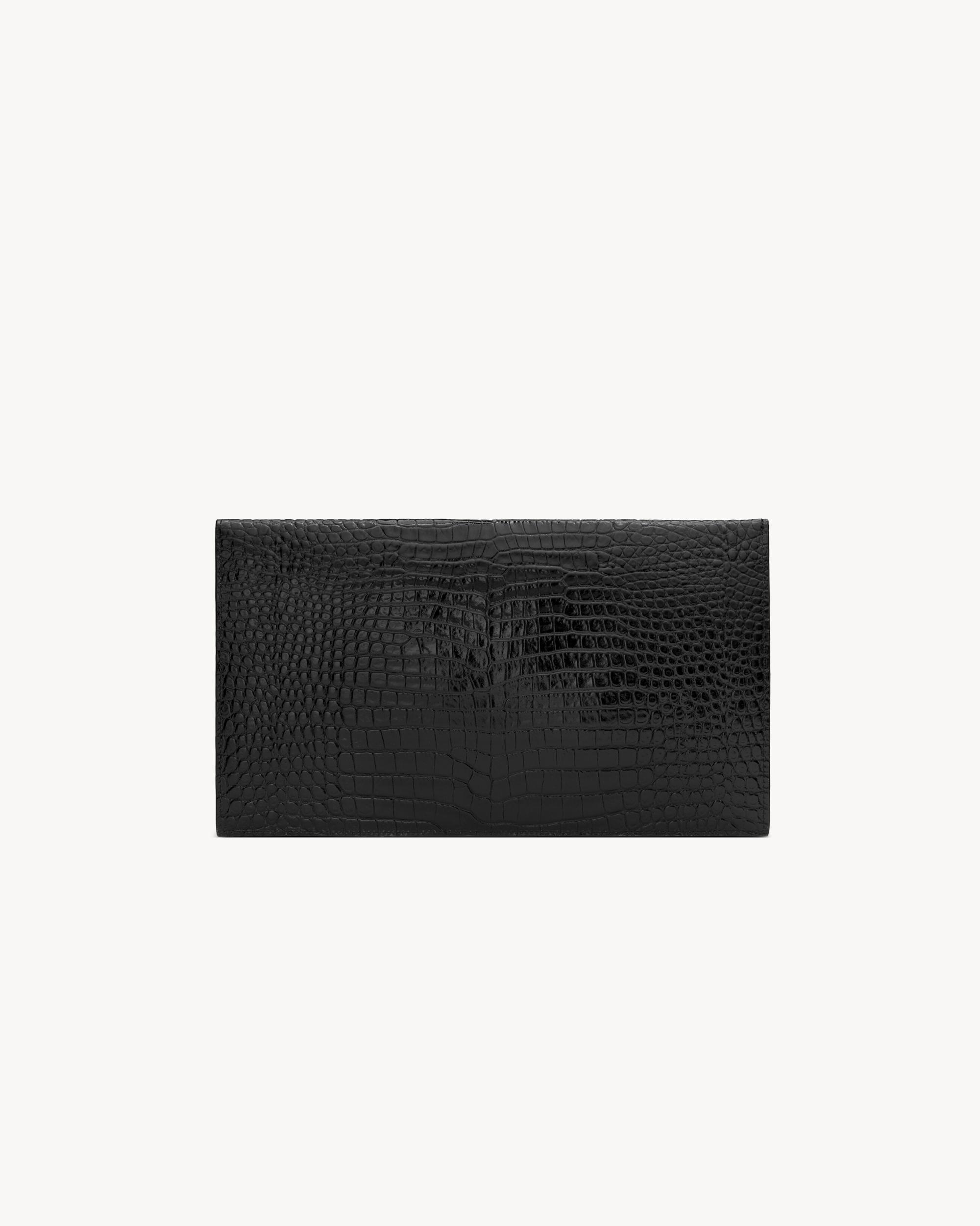 UPTOWN pouch in CROCODILE-EMBOSSED shiny leather Product Image