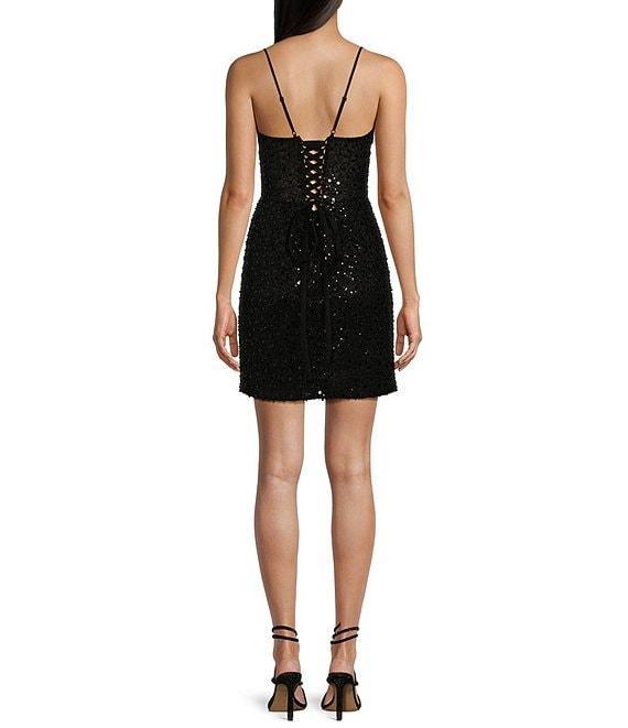 GB Social V-Neck Textured Sequin Dress Product Image