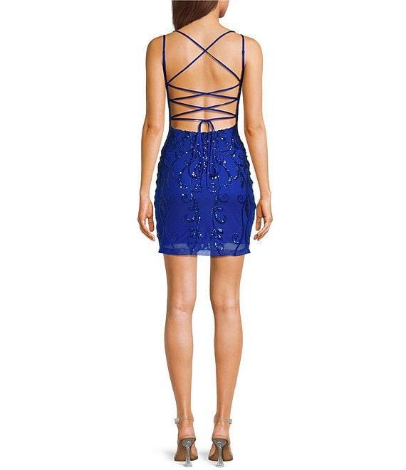 B. Darlin Sequin Patterned Scoop Neck Bodycon Dress Product Image