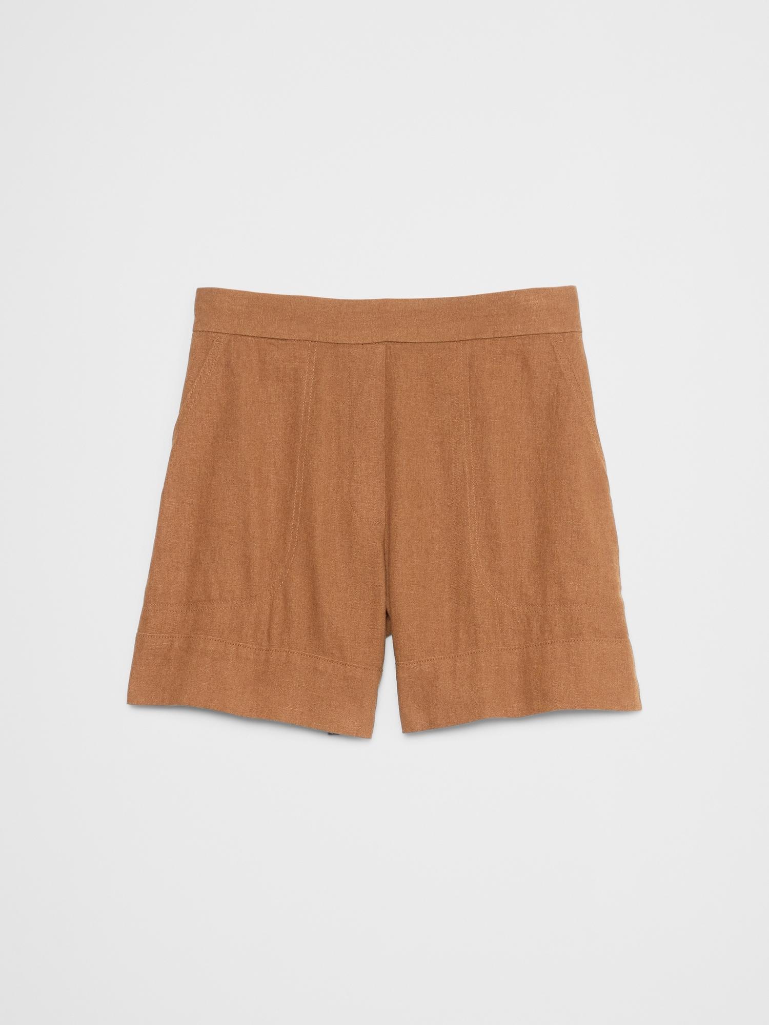 Linen-Blend Pull-On Short Product Image