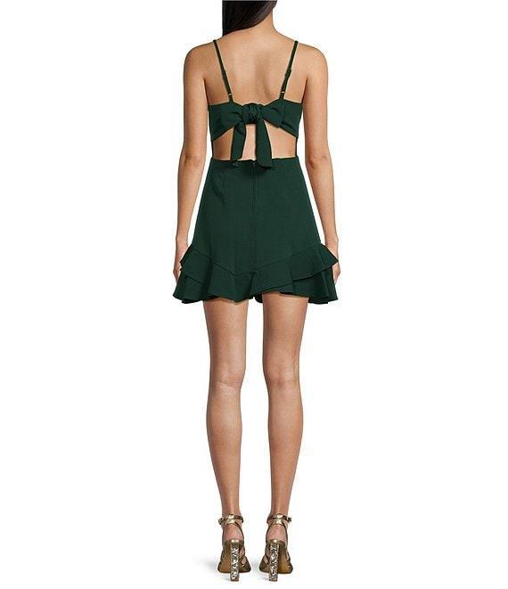 Dear Moon Spaghetti Strap Square Neck Tie Back Corset Dress Product Image
