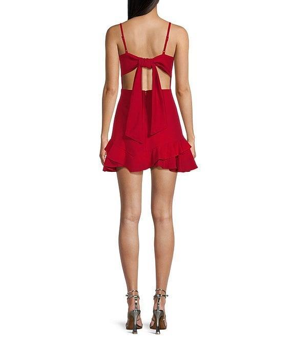 Dear Moon Spaghetti Strap Square Neck Tie Back Corset Dress Product Image