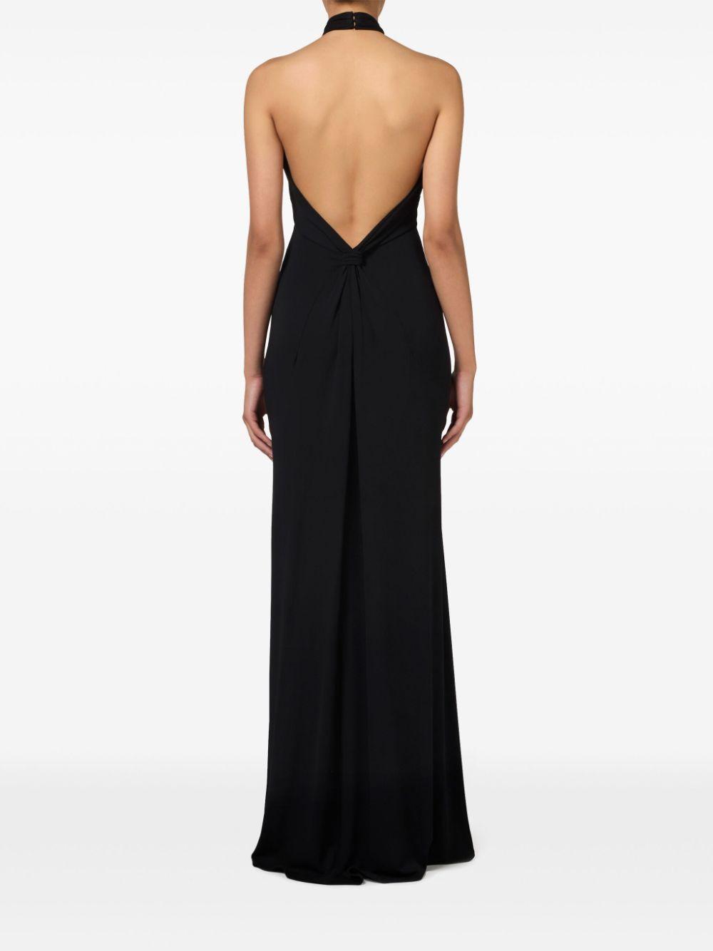 logo-plaque draped gown Product Image