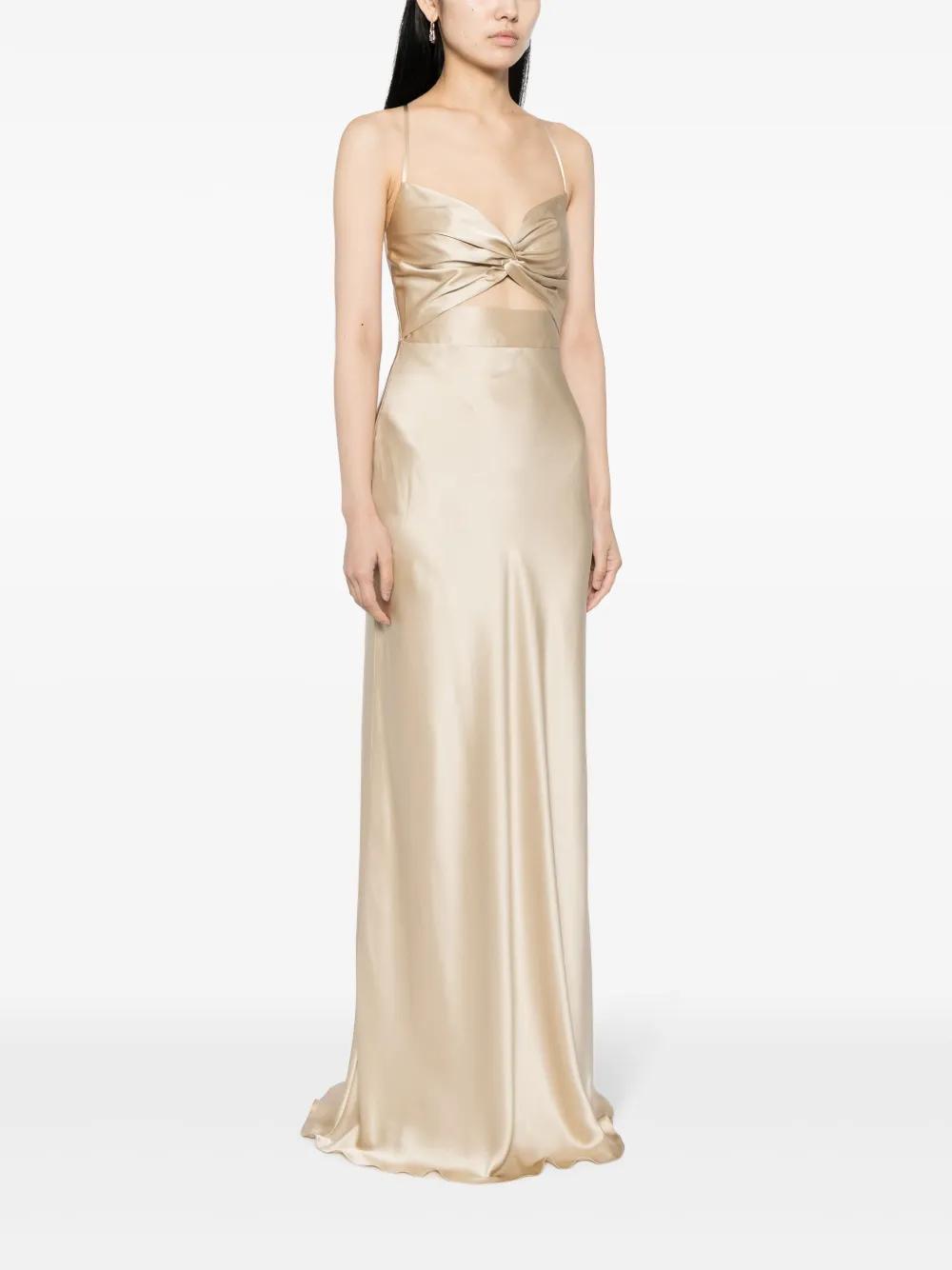twisted-bodice silk gown Product Image