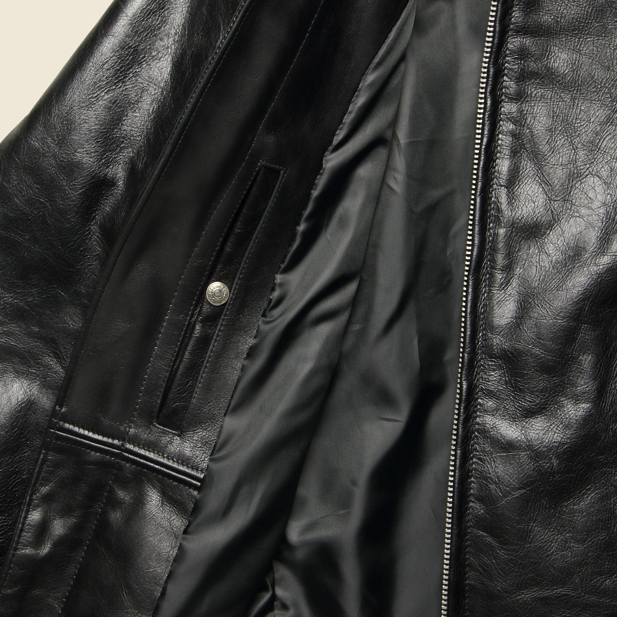 Cafe Racer Jacket - Black Leather Product Image