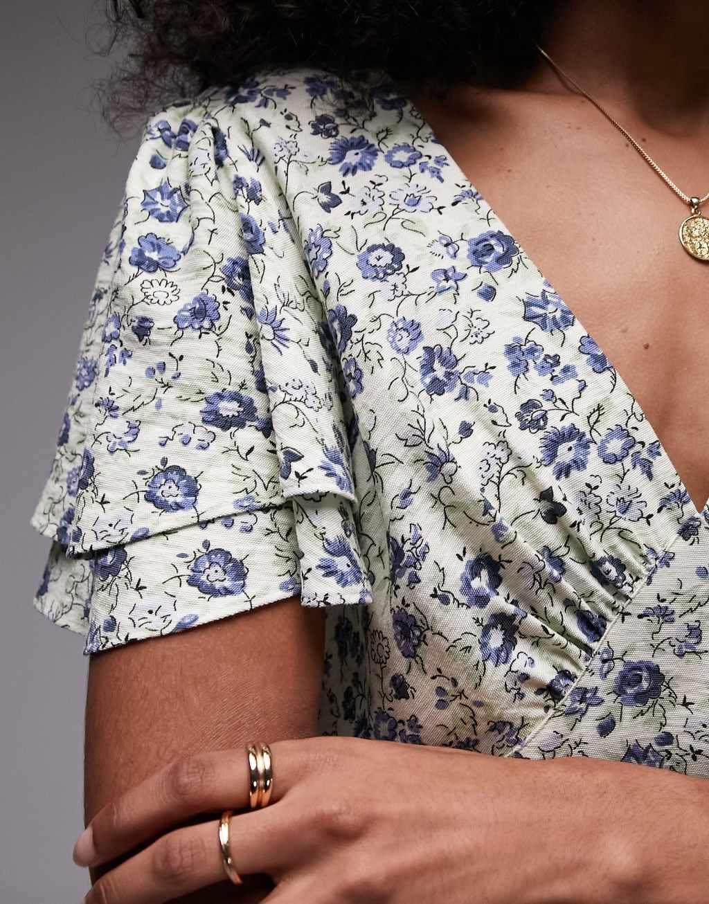 Topshop Bella tea dress with angel sleeve Product Image