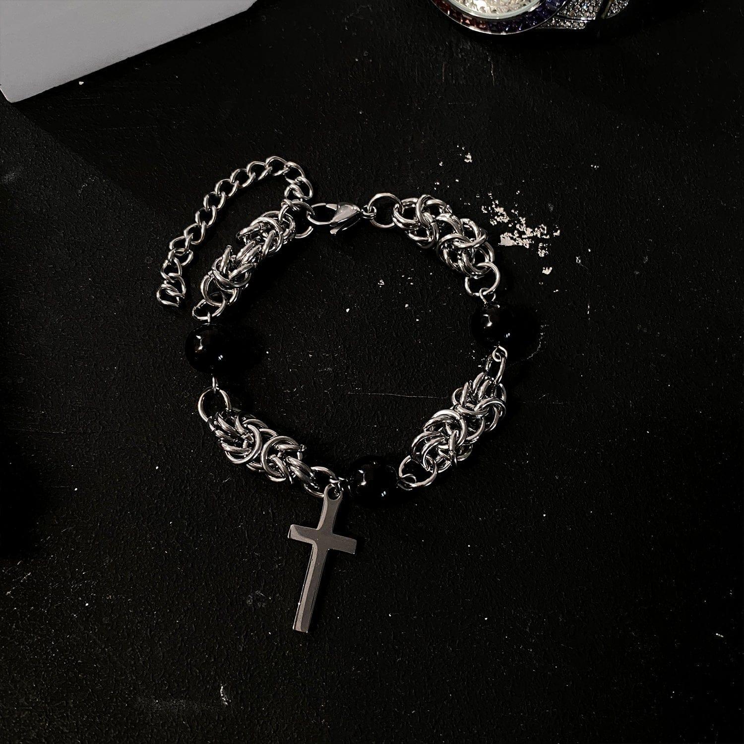 CROSS BLACK PEARL CHAIN BRACELET Product Image