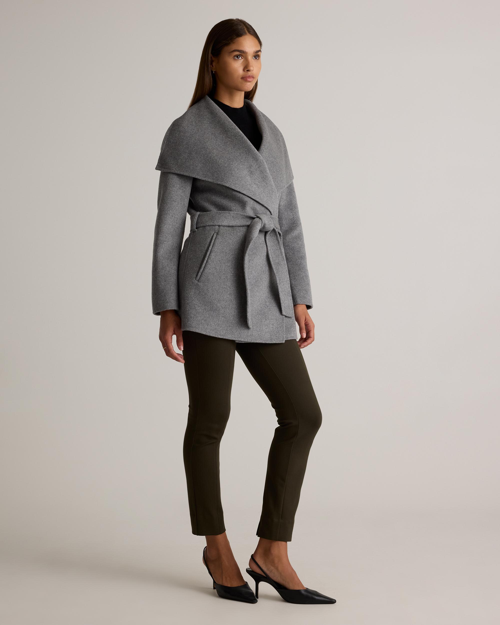 Quince | Women's Double-Faced Merino Wool Draped Collar Short Wrap Coat Size XL Product Image