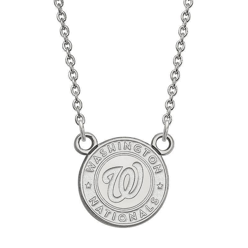 LogoArt Sterling Silver Washington Nationals Pendant Necklace, Women's, Size: 18 mm, 14k Gold Plated Product Image