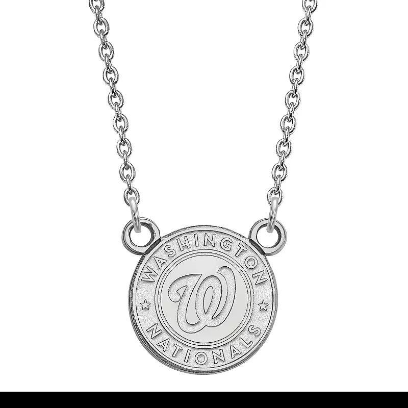 LogoArt Sterling Silver Washington Nationals Pendant Necklace, Women's, Size: 18 mm, 14k Gold Plated Product Image