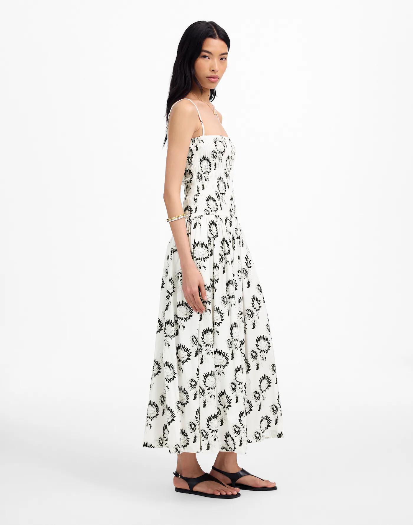 Poplin Smocked Maxi Dress in Floral Product Image