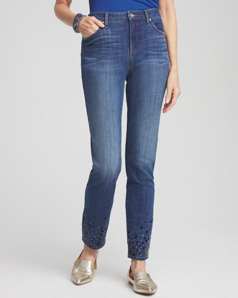 Girlfriend Sequin Ankle Jeans Product Image