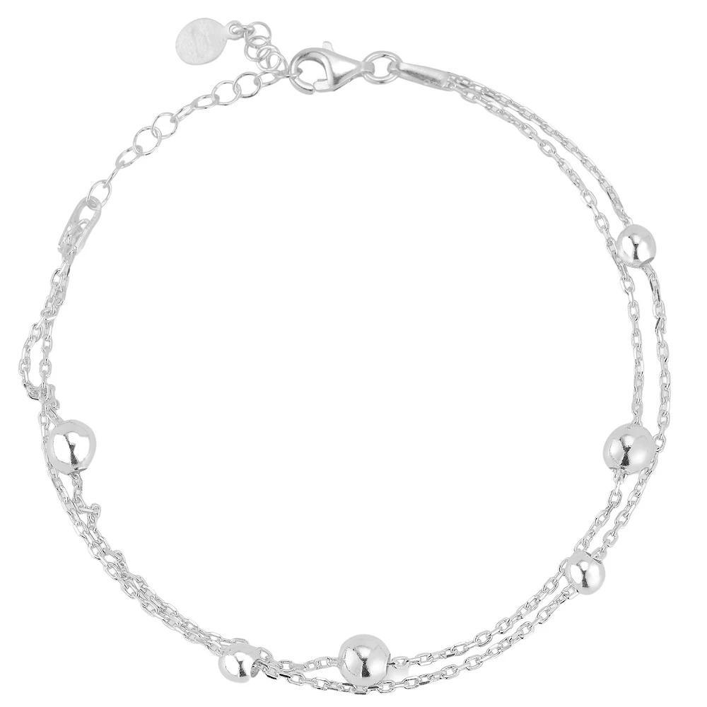 Sunkissed Sterling Bubble Double Layer Bracelet, Women's, Size: 7", Silver Tone Product Image