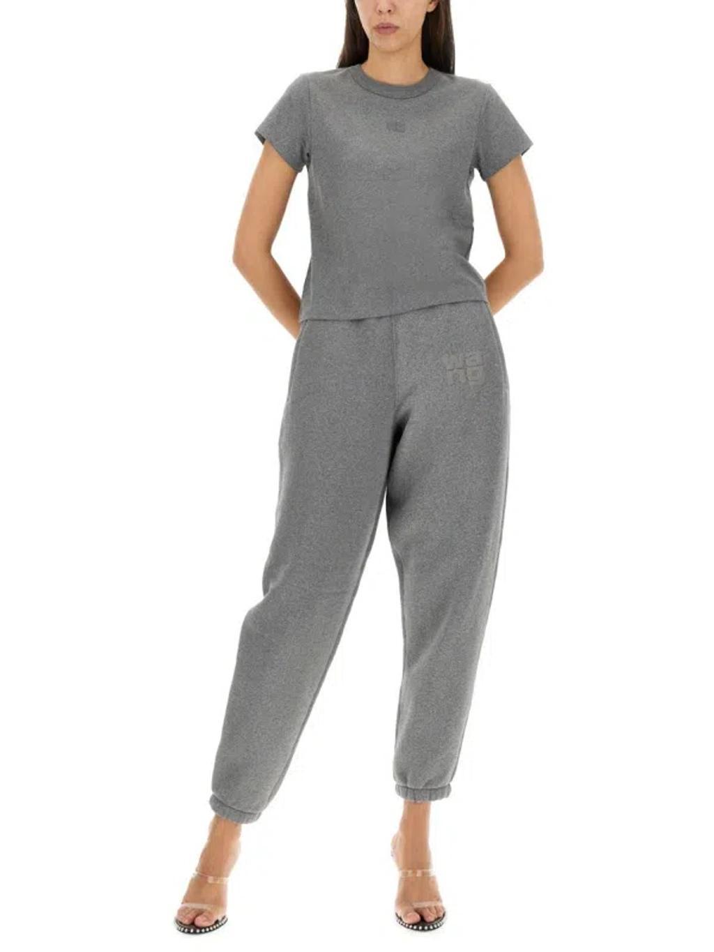 ALEXANDER WANG T T-shirt With Logo In Grey Product Image