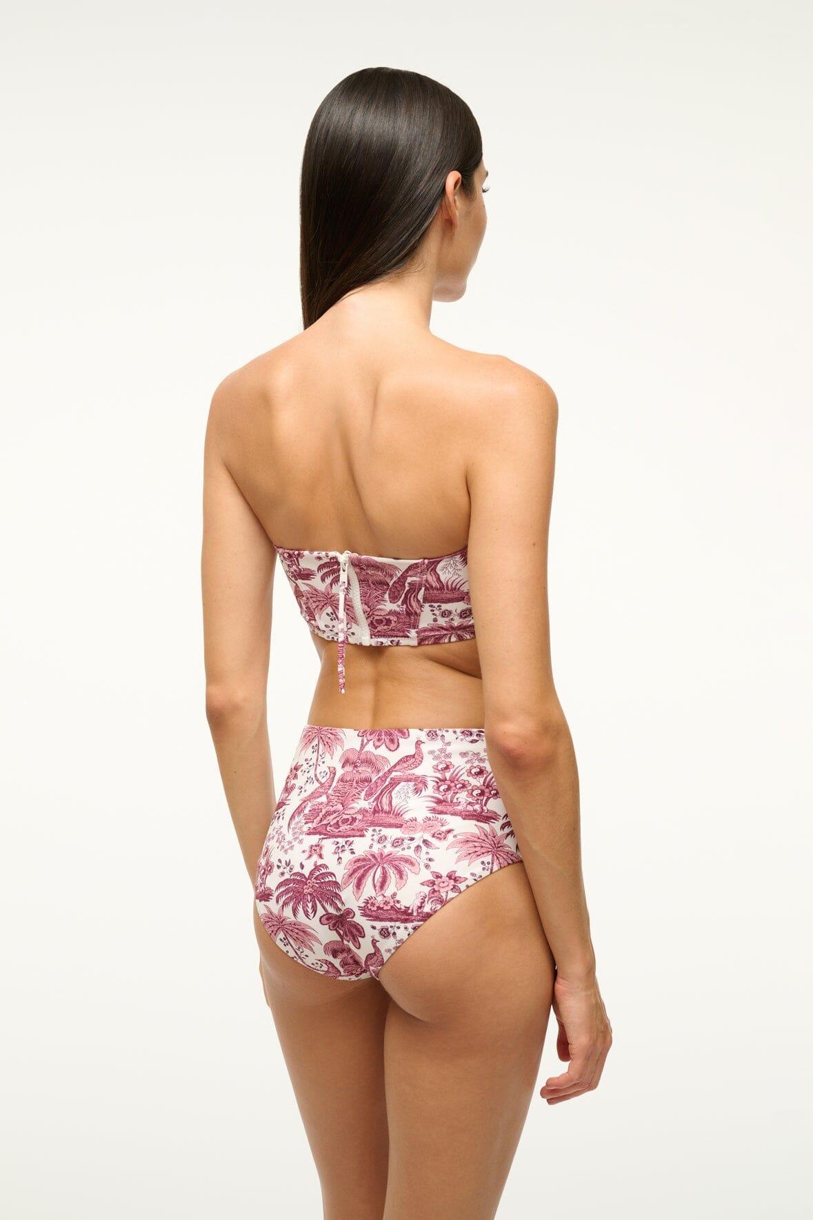 DEVON HIGH RISE BIKINI BOTTOM | BORDEAUX TOILE Product Image